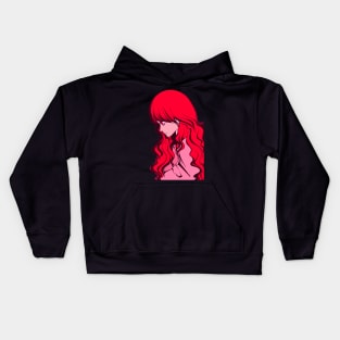 Woman with red hair Kids Hoodie